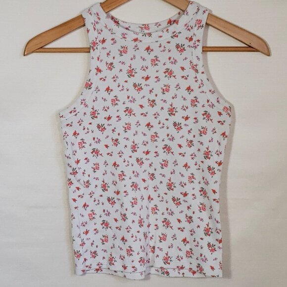 art class Other - Girls XL Ditsy floral print white mini rib tank top